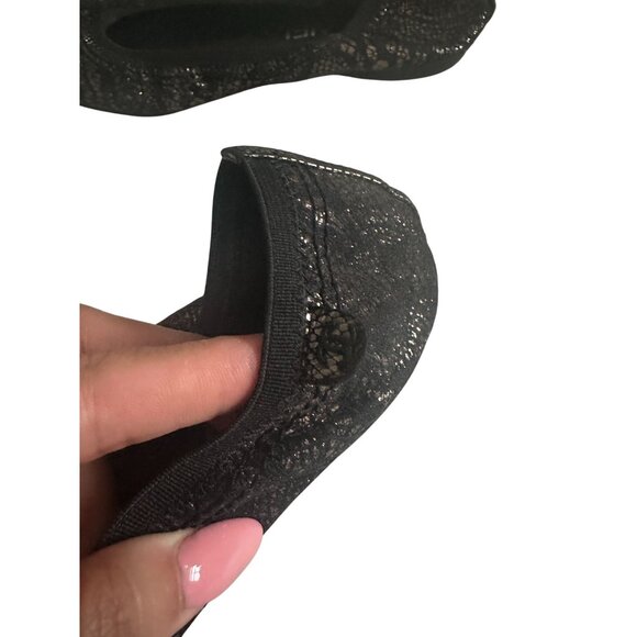 CHANEL Women's Black Metallic Captoe Ballet Flats Size 5 / 35 - Picture 11 of 13